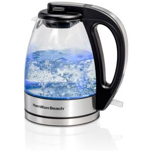 Chaleira Elétrica, 1L, Aço Inoxidável, Vidro, Transparente, 110v, HAMILTON BEACH 40930, Prateado