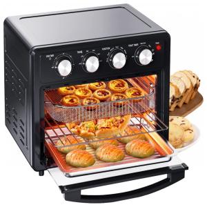 LERIZOM Forno Elétrico de Bancada 25L com 7 Funções Aço Inoxidável 110V, 1700W, Prata