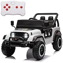 Carro Elétrico Infantil 2 Assentos com Controle Remoto e Suspensão, 12V, Nitoess, Branco