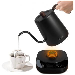 Chaleira Elétrica ECUZE 800mL em Aço Inoxidável com Controle de Temperatura, 110V 1000W, Preta