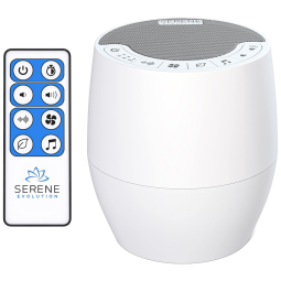 Máquina de Ruído para Dormir, 60 Sons com Luz Ambiente Programável, 110v, SERENE EVOLUTION, Branco