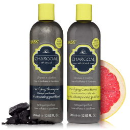 Shampoo e Condicionador Carvão Hask Com Óleo de Citrus Todos os Tipos de Cabelos 355ml