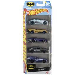 Hot Wheels Conjunto de 5 Carros de Brinquedo do Batman, Escala 1:64, Veículos Temáticos do Batman em Die-Cast