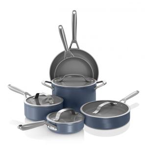 Conjunto de Panelas Ninja NeverStick Ceramic Pro 10 Peças Azul Midnight Revestimento Cerâmico Inox Indução