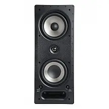 Caixa de embutir na parede Polk Audio 265-RT 3 vias retangular preto/branco para home theater 200W, Grade Pintável, Preta