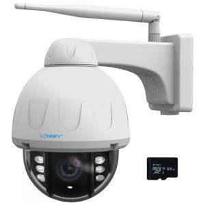 Câmera de Segurança LONNKY 5MP com Zoom Óptico 5X Cartão SD 64GB IP66 a Prova dÁgua