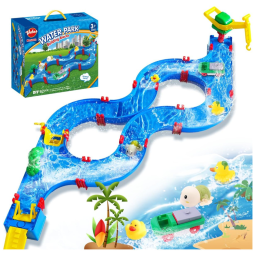 Parque Aquático Interativo de Mesa com 62 Peças para Atividades ao Ar Livre, Idade Rec 3 a 5 Anos, VATOS, Azul