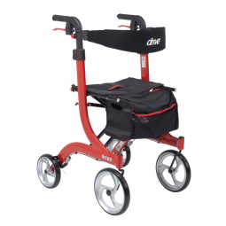 Andador Adulto Idoso Drive Medical RTL10266T Nitro DLX com Assento e Bolsa, Vermelho