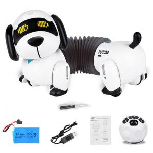 Robô Cão Programável Dollox com Controle Remoto e Função de Treinamento para Crianças Acima de 3 Anos, Branco