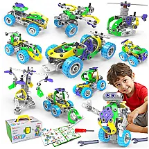 Kit Construção Elétrica STEM Tsomtto 10 em 1 J-7786 com 109 Peças para Crianças a Partir de 3 Anos