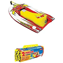 Boia Rebocável Aquática para 2 Pessoas com Corda 18m, Amarela, KWIK TEK, Amarelo