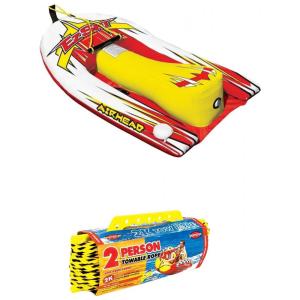 Boia Rebocável Aquática para 2 Pessoas com Corda 18m, Amarela, KWIK TEK, Amarelo