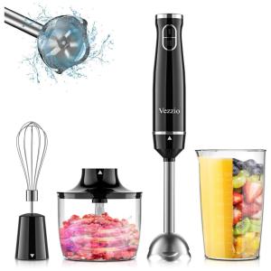 Mixer com 2 Velocidades e Acessórios, Aço Inoxidável, 1000W, 110v, VEZZIO HB4602, Preto