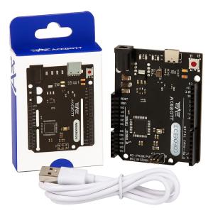 Placa microcontroladora ACEBOTT Leonardo R3 QA016 ATmega32u4 USB tipo‑C 5V compatível Arduino IDE para prototipagem