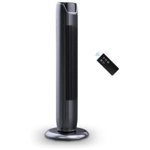 Ventilador de Torre com Controle Remoto, Suporte Silencioso, 3 Velocidades, Cronômetro e Display LED, 110V, SOHLER, Preto