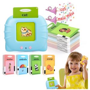 Flash Card em Inglês Lionvison Educativo 224 Palavras para Crianças a Partir de 2 Anos, Azul