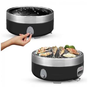 Churrasqueira a Carvão Portátil com Resfriamento de Grelha, FRESHORE JA BG01, Preto