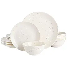 Aparelho de Jantar com 12 Peças em Cerâmica Gibson Elite Ramapo, Branco