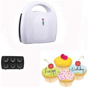 Sanduicheira Elétrica Antiaderente 2 Fatias, Aço Inox, 1400W, Branca, 110v, ZHDWOALG 666 254 75, Branco