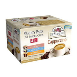 Keuring Kcup Cappuccino Pacote Variado, 72 unidades, GROVE SQUARE 92G103F4652, Marrom