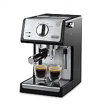 Máquina de Café Expresso em Aço Inoxidável com Bocal de Leite, 110V, De Longhi ECP3420, Prata