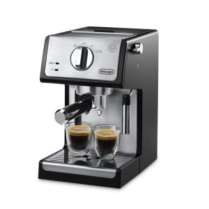 Máquina de Café Expresso em Aço Inoxidável com Bocal de Leite, 110V, De Longhi ECP3420, Prata