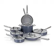 Conjunto de Panelas Ninja NeverStick Ceramic Pro 14 Peças Azul Midnight Blue Revestimento Cerâmico Inox Indução