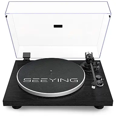 SeeYing Toca-Discos Bluetooth Preto com