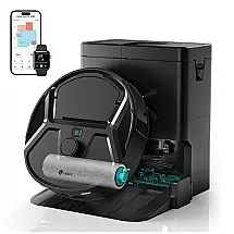 Robô Aspirador e Esfregão Lefant M210 Pro OMNI Preto 18.000Pa LiDAR Navegação com Base Autolimpeza