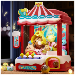 Máquina de Garra Vermelha Skirfy – Mini Arcade Infantil com 30 Mini Prêmios, Luzes LED, Som e Controle de Alta Precisão