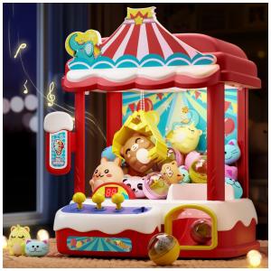 Máquina de Garra Vermelha Skirfy – Mini Arcade Infantil com 30 Mini Prêmios, Luzes LED, Som e Controle de Alta Precisão