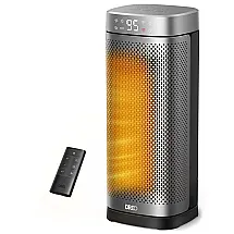 Aquecedor de Torre DREO DR-HSH014 Prata PTC 1500W Hyperamics Brushless Oscilacao 70 graus 34dB Timer 12h ETL Shield360 120V
