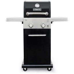 Churrasqueira a Gás 22.000 BTU com 2 Queimadores, 1 Porta e Mesas Laterais em Aço Inoxidável, PERMASTEEL PG A40201 BK, Preto