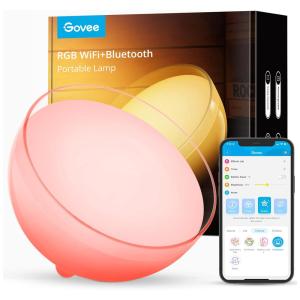 Luminária de Mesa Inteligente Recarregável com Controle de Voz Alexa e Efeito RGBWW, GOVEE, Rosa