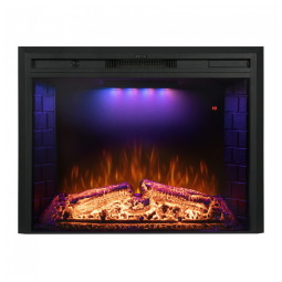 Lareira Elétrica de Embutir A62x83L com Proteção contra Superaquecimento e Chamas Ajustavel, 110V 1500W, Benrocks, Preta