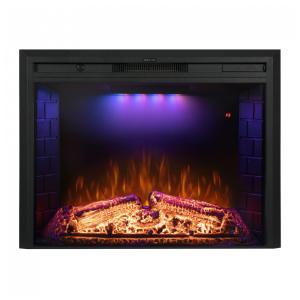 Lareira Elétrica de Embutir A62x83L com Proteção contra Superaquecimento e Chamas Ajustavel, 110V 1500W, Benrocks, Preta