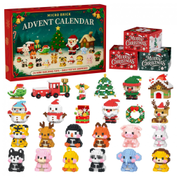Kit de Construção Calendário do Advento 2025 com Blocos, 24 Dias de Contagem Regressiva para o Natal com 4386 Peças Micro Blocos,RubyPop,