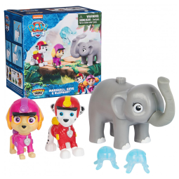 Bonecos de Ação Jungle Pups Marshall, Skye e Elephant 5 cm de Altura com Lançador de Projéteis para Crianças Acima de 3 Anos