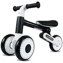 Bicicleta sem Pedal com Altura Ajustável e Guiador para Crianças de 1 a 3 Anos, MESTUEL, Preta