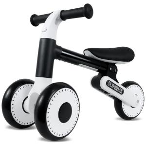 Bicicleta sem Pedal com Altura Ajustável e Guiador para Crianças de 1 a 3 Anos, MESTUEL, Preta