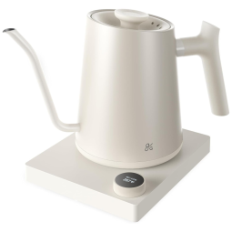 Chaleira Elétrica 800mL Pescoço de Ganso, Projetada em St Louis, 110V 1200W, Greater Goods GK0448, Branco Bétula