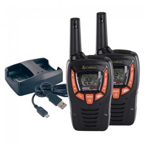 Rádio Comunicador Walkie Talkie Cobra ACXT390 Recarregável, Leves, 22 Canais, Rádio Bidirecional com Alcance de 37 km e VOX, 2 Unidades.