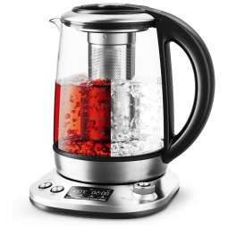 Chaleira Elétrica 1.7L, Aço Inoxidável, 1200W, 110v, QCUQ, Prateado