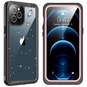 SPIDERCASE Capinha Compatível com iPhone 12 pro Max a Prova dÁgua com Vidro Temperado, Rosa