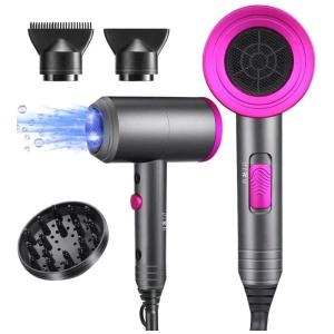 Karrong Secador de Cabelo Profissional 2 Velocidades e 3 Temperaturas, 1800W, Cinza