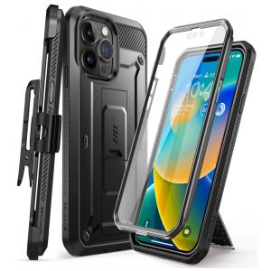 Capa para Iphone 14 Pro Max com Protetor de Tela Embutido e Clipe de Cinto, SUPCASE, Preta
