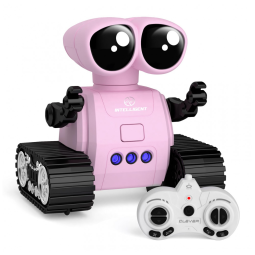 Robô Programável Rosa – Dzxlin, Controle Remoto 2,4 GHz com Projeção de Luz, Dança e Sensor de Gestos para Crianças