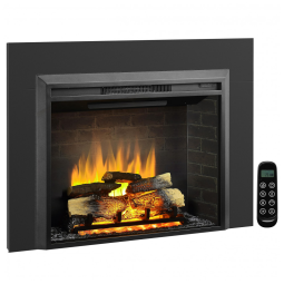 Lareira Elétrica LegendFlame Carl Preto 111 cm largura x 78 cm altura Trim Kit 120V