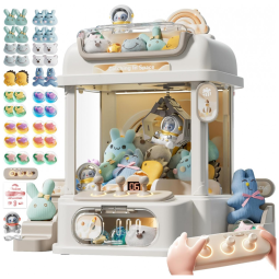 LFACHTER Máquina de Garra Controle Remoto para Crianças Mini Vending Machine Branca com Luzes e Sons, Brinquedo Arcade para Idades 3+