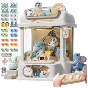 LFACHTER Máquina de Garra Controle Remoto para Crianças Mini Vending Machine Branca com Luzes e Sons, Brinquedo Arcade para Idades 3+